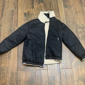 Massimo Dutti Black and Cream Teddy Jacket